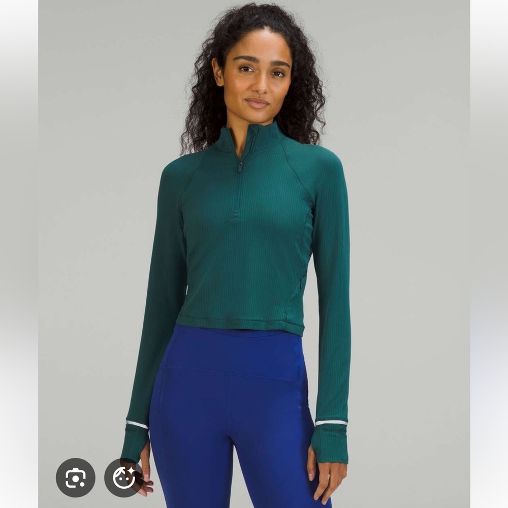 lululemon athletica Rulu Run Cropped Half-Zip in jasper